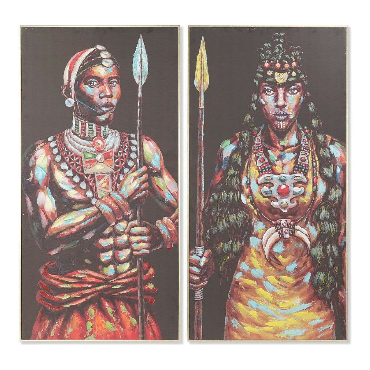 African warriors canvas (set of 2)