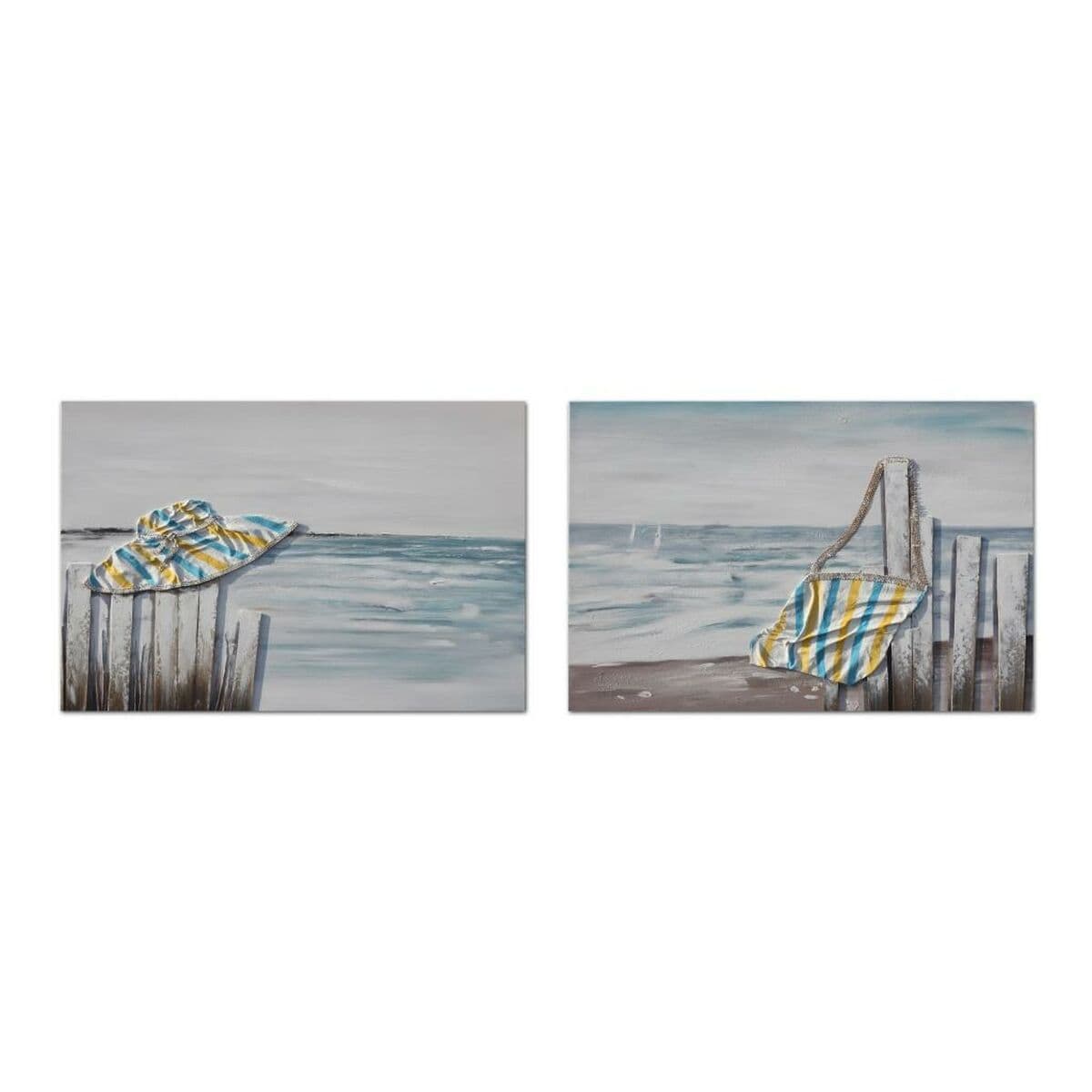 Sailboats coastal canvas (set of 2)