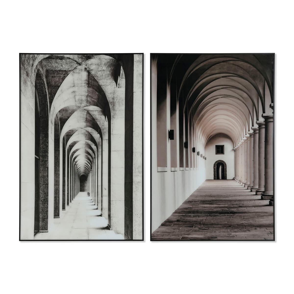 Black-white architecture canvas (set of 2)