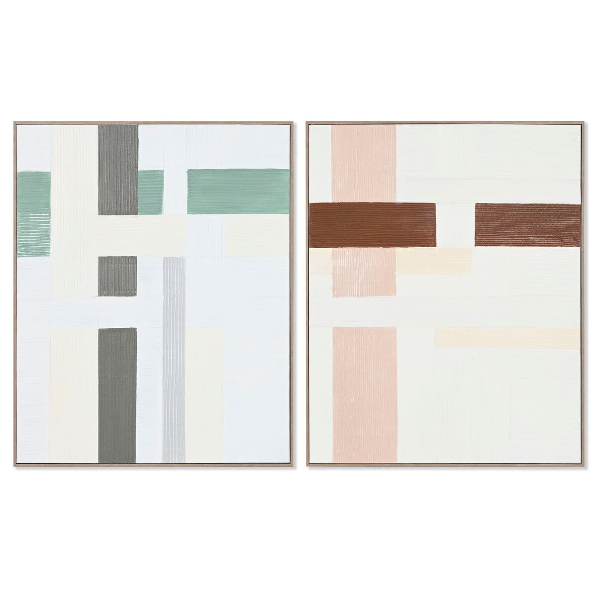Canvas abstract saliegroen (2-delig)