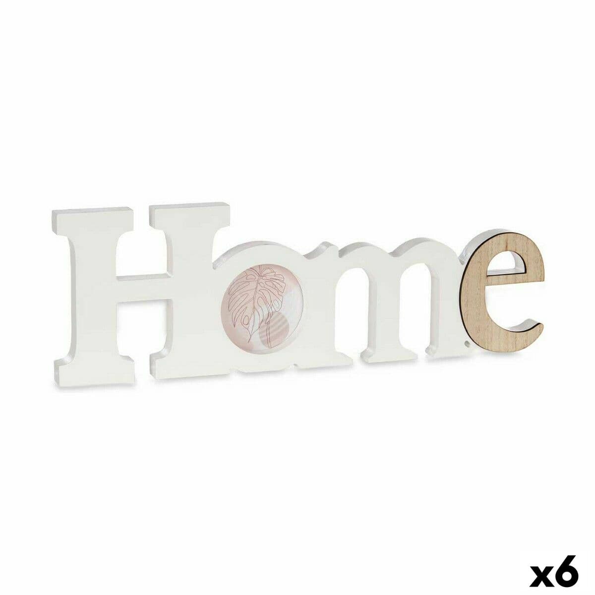 Photo frame Gift Decor Home White Brown MDF Wood (6 Units)