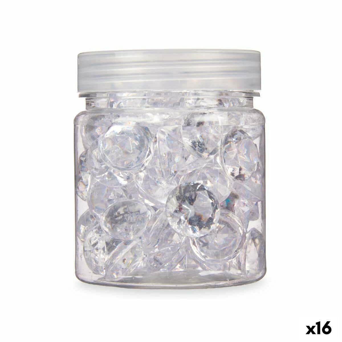 decoratieve stenen Gift Decor Transparent 150 g Diamond (16 Units)