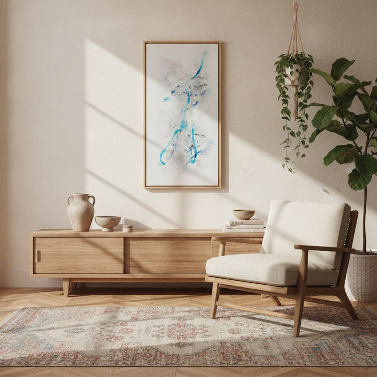 Canvas schilderij abstract 70x140 cm