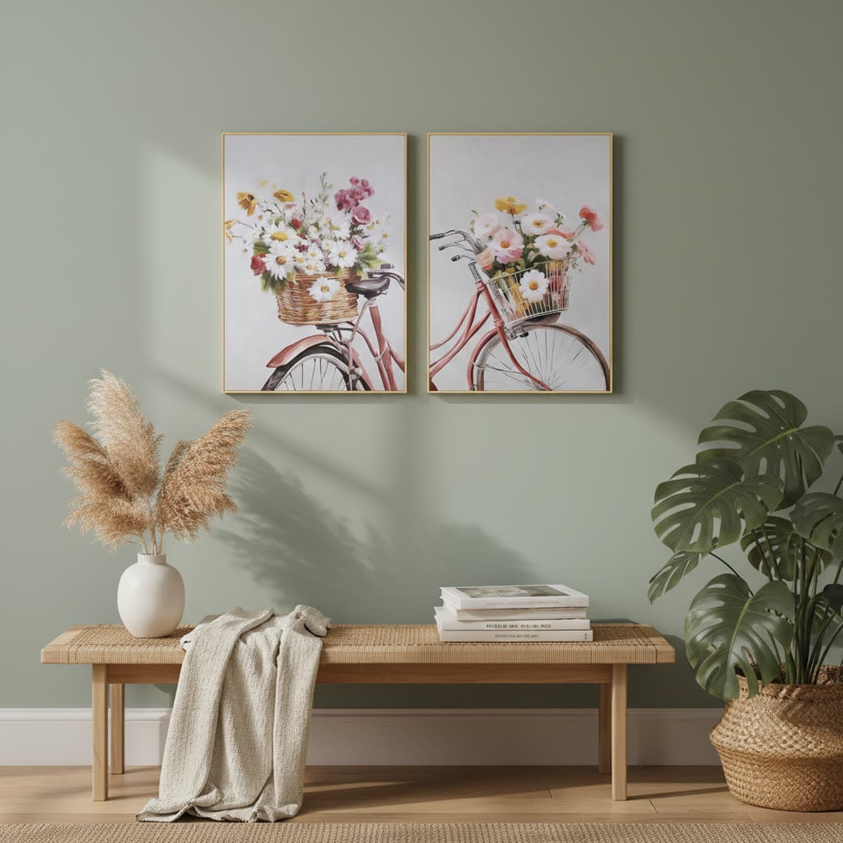 Canvas schilderij fiets 60x50 cm