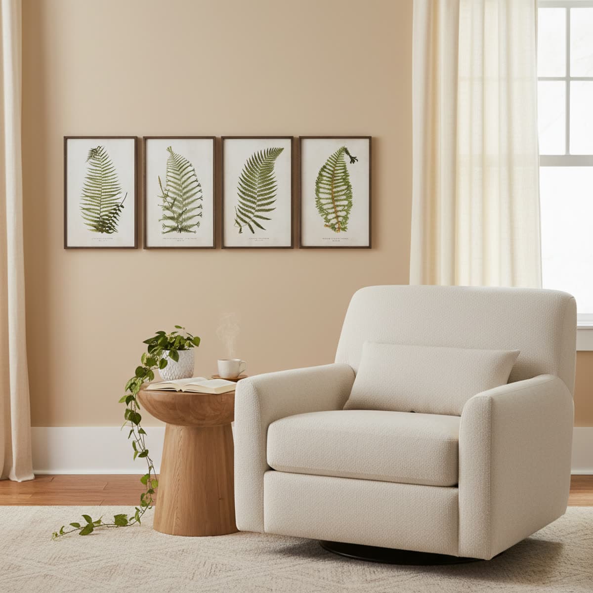 Wandset varens groen (4 lijsten)