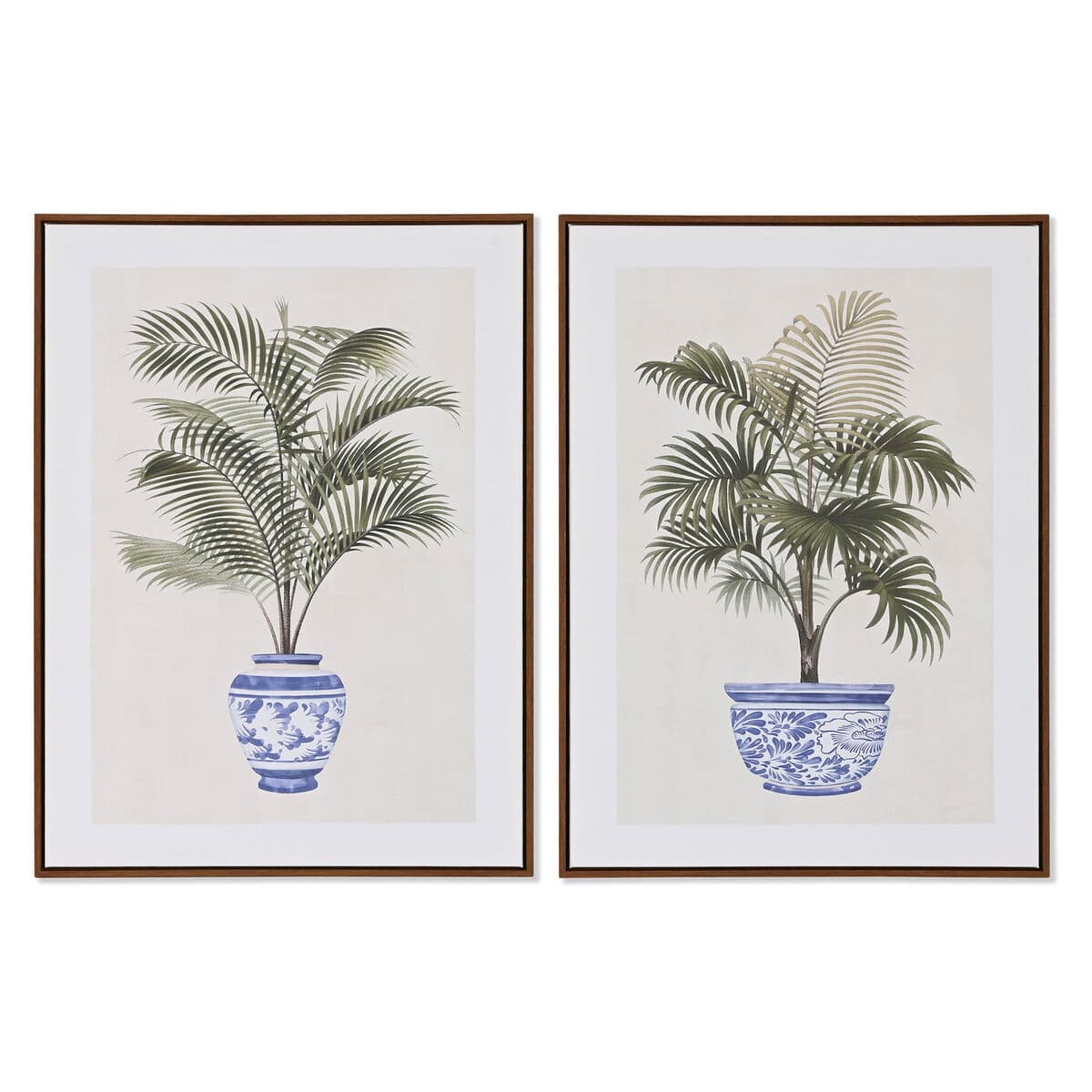 Canvas palmbomen in vazen (2-delig)